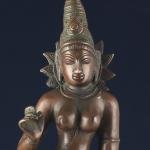 Rare 20" Standing Parvati Brass Statue | Antique Bronze Divine Murti with Sharp Features | Traditional Temple Decor